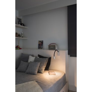 Faro Leser - wandverlichting met schakelaar - 46 x 12 cm - 5W LED incl. - satijn nikkel