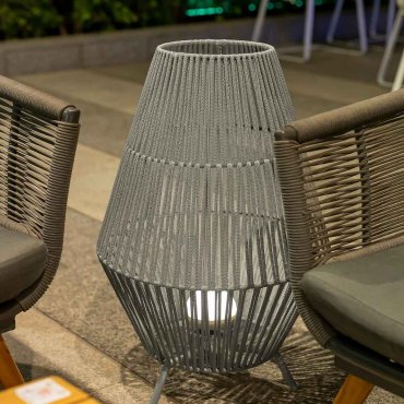 New Garden Conta 70 - buiten vloerlamp/ tafellamp met oplaadbare lichtbron en afstandsbediening - 9W LED incl. - Ø 48 x 72 cm - IP54 - grijs