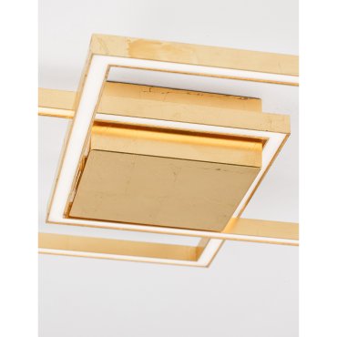 Nova Luce Bilbao - plafondverlichting - 46 x 46 x 6,5 cm - 25W LED incl. - goud