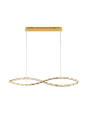 Nova Luce Aurelia - hanglamp - 120 x 16 x 150 cm - 95W dimbare LED incl. - goud