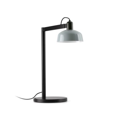 Faro Tatawin - tafellamp - 25 x 45,4 x 57,5 cm - satijnzwart en glanzend grijsblauw
