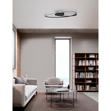 Nova Luce Viarregio - plafondverlichting - 60 x 35 x 15 cm - 28W LED incl. - mat zwart