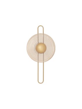 Nova Luce Nous - wandlamp - Ø 30 x 60 cm - 8W LED incl. - messing goud en amber glas