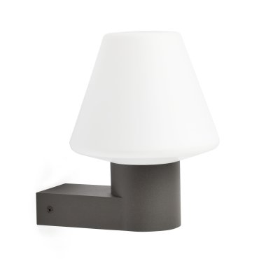 Faro Mistu - wandverlichting - 18 x 19 x 22 cm - IP44 - donkergrijs