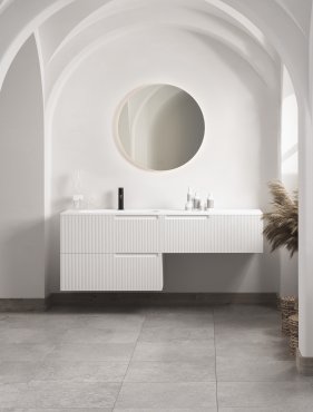 Nova Luce Dab - spiegel met verlichting - Ø 60 x 3 cm - 33W LED incl. - IP44 - zilver