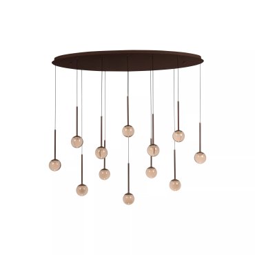 Lucide Calina - hanglamp - 143,2 x 35 x 169,3 cm - 12 x 7W dimbare LED incl. - instelbare lichtkleur - koffie