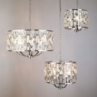 Searchlight Bijou - hanglamp - Ø 65 x 150 cm - chroom
