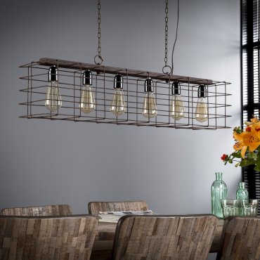 SHOWROOMMODEL - Vico Cage - hanglamp - 95 x 21 x 150 cm - roest bruin
