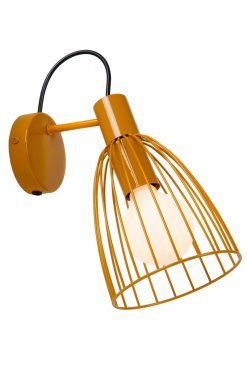 Lucide Macarons - wandlamp - Ø 15 x 19,5 x 29 cm - okergeel