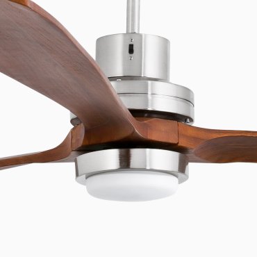 Faro Lantau XL - plafondventilator - Ø 168 cm - mat nikkel en walnoot