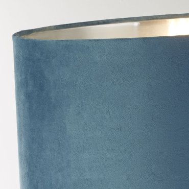 Searchlight Whitby - tafellamp - Ø 38 x 67 cm - chroom, zilver en blauwgroen