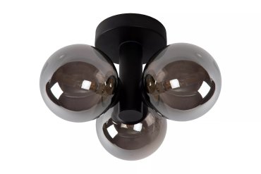 Lucide Trudy - planfondlamp - Ø 30 x 18 cm - IP44 - zwart
