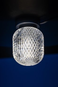 ETH Kristel - plafondlamp - Ø 12 x 15 cm - transparant en zwart
