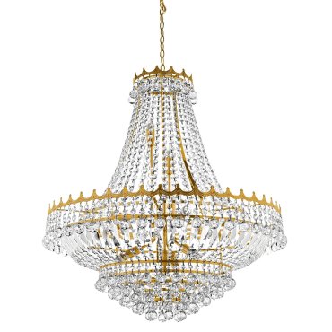 Searchlight Versailles - luster - Ø 80 x 250 cm - goud en transparant