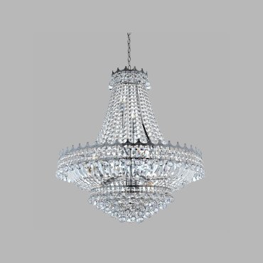 Searchlight Versailles - luster - Ø 80 x 250 cm - chroom en transparant