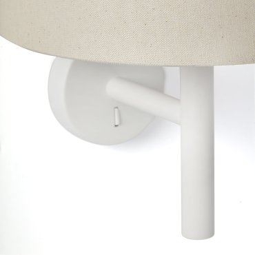 Faro Windsor - wandverlichting - Ø 29 x 39,2 x 26,5 cm - mat wit en linnen