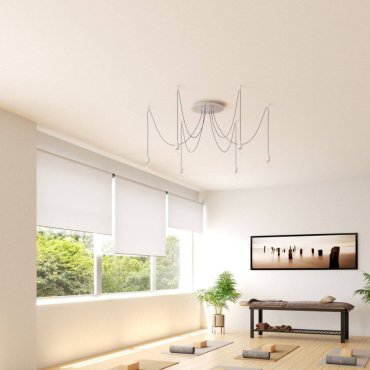 Creative Cables - Rose-One Rond plafondrozet voor 6 lichtpunten - Ø 40 x 3,5 cm - zwart
