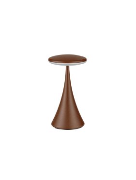 Nova Luce Elbo - oplaadbare tafellamp buiten - Ø 9 x 17 cm - 2W dimbare LED incl. - IP54 - corten