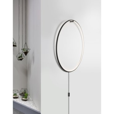 Nova Luce Ring - wandverlichting - Ø 79 x 2 cm - 28W dimbare LED incl. - zand zwart