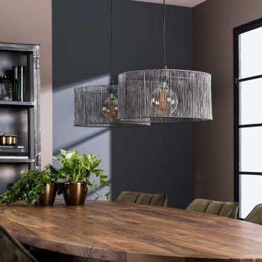 Vico Stringshade - hanglamp - 120 x 45 x 150 cm - zwart nikkel