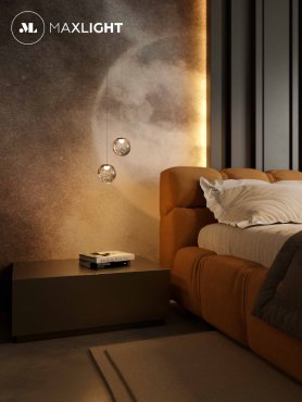 Maxlight Zoe - hanglamp - Ø 9,5 x 180 cm - 1,5W LED incl. - goud