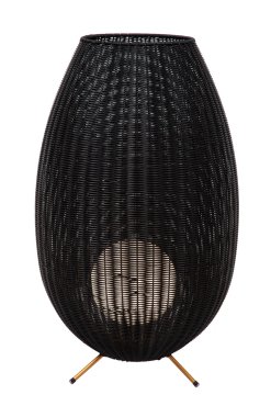 Lucide Colin - oplaadbare vloerlamp buiten - Ø 50 x 79 cm - 3 stap dimmer - 3W dimbare LED incl. - IP44 - zwart