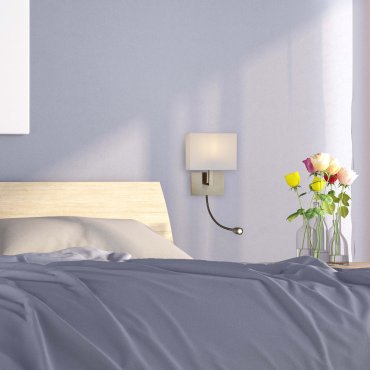 Searchlight Wall - wandverlichting met dubbele schakelaar - 20 x 25,5 cm - 1W LED incl. - antiek messing