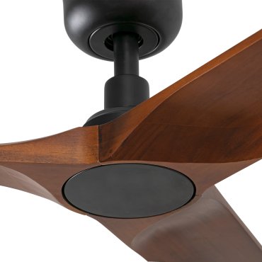 Faro Heywood S - plafondventilator - Ø 90 cm - mat zwart en donker walnoot