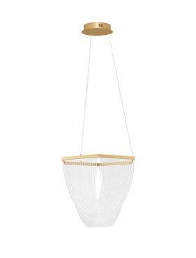 Nova Luce Valentin - hanglamp -  Ø 52 x 120 cm - 35W dimbare LED incl. - messing goud