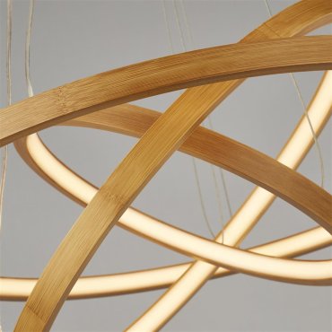 Searchlight Eternity - hanglamp - Ø 50 x 125 cm - 35W LED incl. - goud en lichtbruin