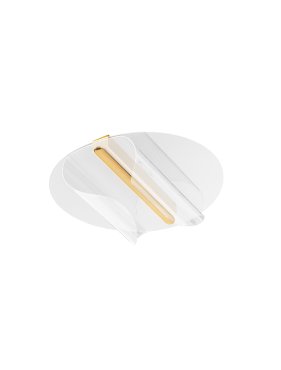 Nova Luce Valentin - plafondlamp - Ø 55 x 13 cm - 20W dimbare LED incl. - messing goud