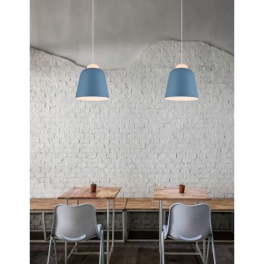 Nova Luce Victoria - hanglamp - Ø 29 x 120 cm - blauw en wit