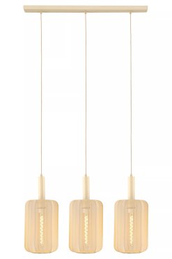 Lucide Corina - hanglamp 3L - 90 x 22 x 185 cm - beige