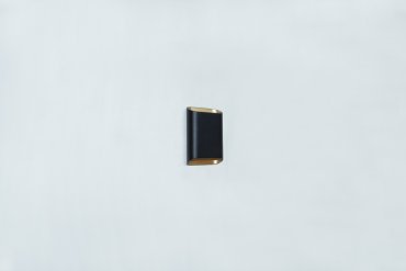 Artdelight Diaz Small - wandverlichting - 4 x 10 x 15 cm - 2 x 3W LED incl. - IP54 - zwart met goud