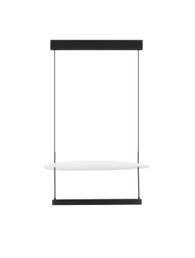 Nova Luce Diona - hanglamp - Ø 60 x 160 cm - 40W dimbare LED incl. - zandzwart en wit