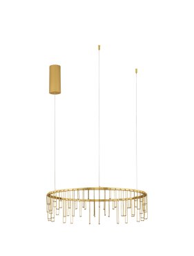 Nova Luce Stellar - hanglamp - Ø 65 x 150 cm - 26W dimbare LED incl. - goud