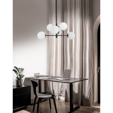 Nova Luce Impero - hanglamp - Ø 70 x 120 cm - zwart en wit
