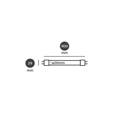 VK Lighting T8 LED TL buis - Ø 2,6 x 90 cm - G13 - 14W - niet-dimbaar - 3000K