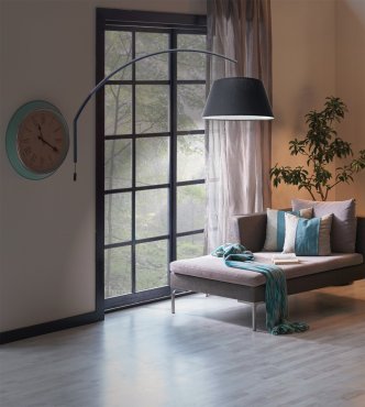 VK Lighting Afti - wandlamp met schakelaar - 146,4 x 50 x 93,7 cm - zwart