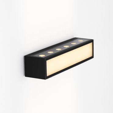 Nova Luce Inga - buiten wandverlichting - 30 x 6,5 x 7,3 cm - 18W LED incl. - IP65 - donker antraciet