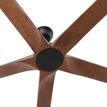 Faro Bigwood 24 XXL - plafondventilator - Ø 240 cm - mat zwart en donker walnoot