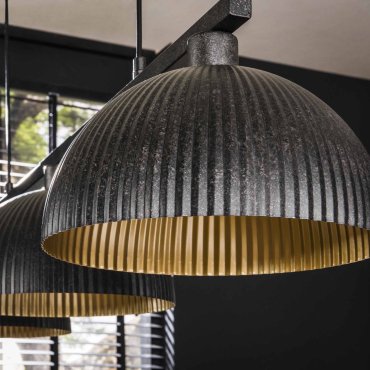 Vico Semicircular Cap-Ribbed - hanglamp - 120 x 30 x 150 cm - zwart