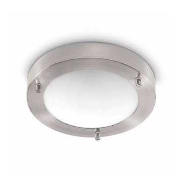 Artdelight Yuca - badkamer plafondverlichting - Ø 18 x 5 cm - 10W LED incl. - IP44 - mat staal