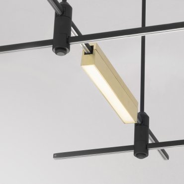 Nova Luce Versus - lichtpunt magnetisch railsysteem - 25 x 2,6 x 4,4 cm - 10W LED incl. - satijn messing