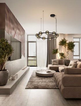 Nova Luce Las - hanglamp - Ø 91 x 160 cm - 91W dimbare LED incl. - zandzwart, goud en rokerig grijs