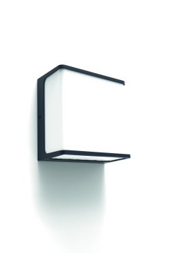 Lutec Doblo - buiten wandverlichting - 15 x 15 x 8 cm - 19,1W LED incl. - IP54 - donkergrijs