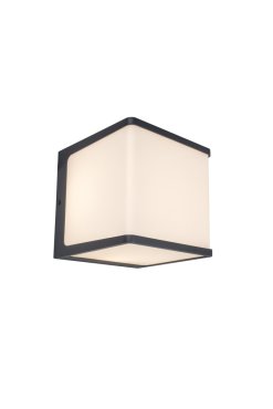 Lutec Doblo - buiten wandverlichting - 15 x15 x15 cm - 19,1W LED incl. - IP54 - 4000K - donkergrijs
