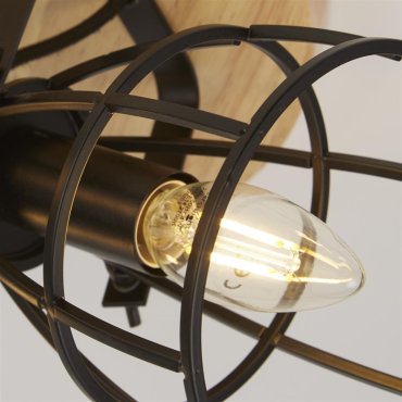 Searchlight Vision - plafondlamp - Ø 38 x 23 cm - mat zwart