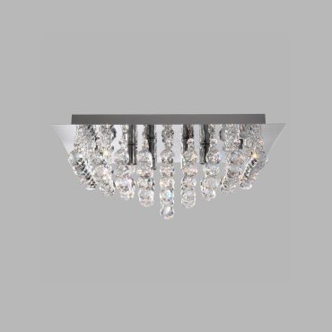 Searchlight Hanna - plafondverlichting - 45 x 45 x 19 cm - chroom