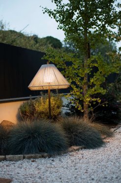 Faro Saigon - buiten staanlamp op piek - Ø 66,5 x 137 cm - IP65 - grijs en beige